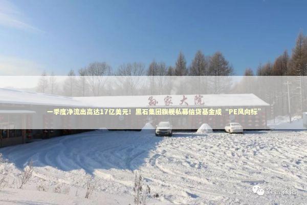 一季度净流出高达17亿美元！黑石集团旗舰私募信贷基金成“PE风向标”