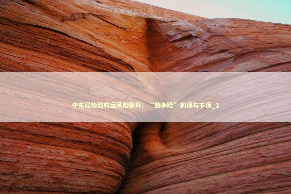 中东局势致航运风险飙升：“战争险”的保与不保_1
