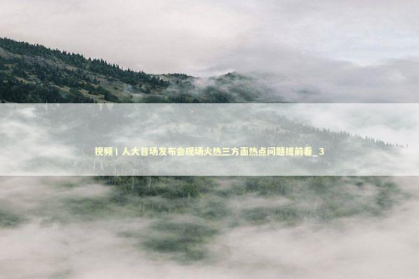 视频丨人大首场发布会现场火热三方面热点问题提前看_3