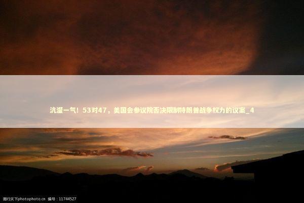 沆瀣一气！53对47，美国会参议院否决限制特朗普战争权力的议案_4