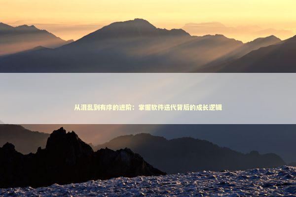 从混乱到有序的进阶：掌握软件迭代背后的成长逻辑 IT技术