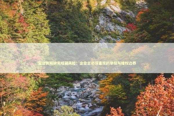 营业执照缺失暗藏风险：企业主必须重视的举报与维权边界